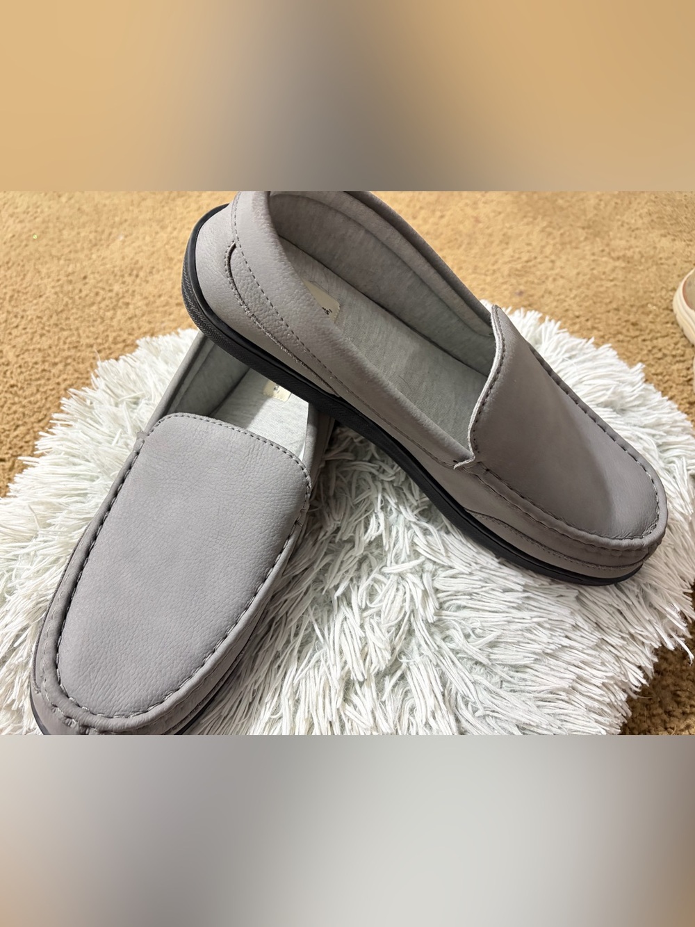 My Slippers Men’s Slip-On Loafer in Light Gray - Soft Padded Comfort Size 13